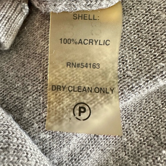 Calvin Klein Cowl Neck Ribbed Knit Sweater Dress Cap Sleeves Gray Size Medium - Picture 8 of 11